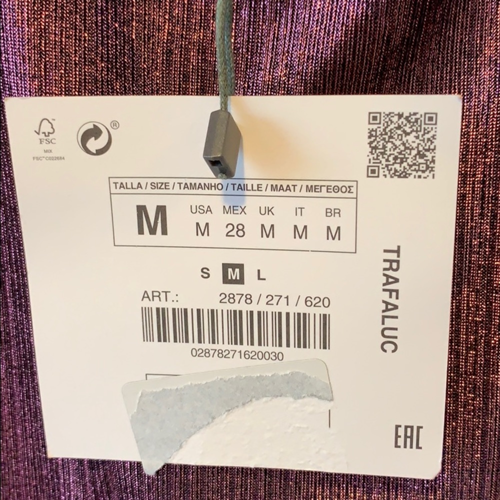 NWT❣️ Zara Trafaluc plum metallic tank top Sz Med - Picture 4 of 5